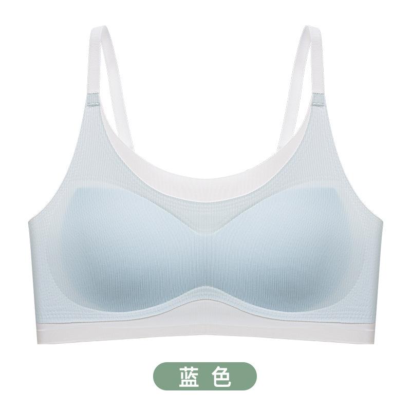 

Young students, junior high school, youth development period, seamless thin fixed cup, breathable two-stage bra cover - Xxl (recommended 65-75kg ) синій