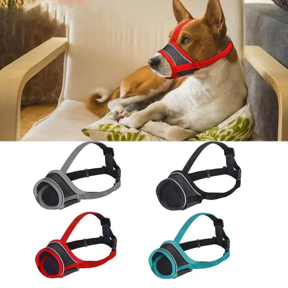 

Adjustable Reflective Mouth Cover Breathable Dog Muzzle Cover Dog Mouth Cover for Dogs Puppy L серый
