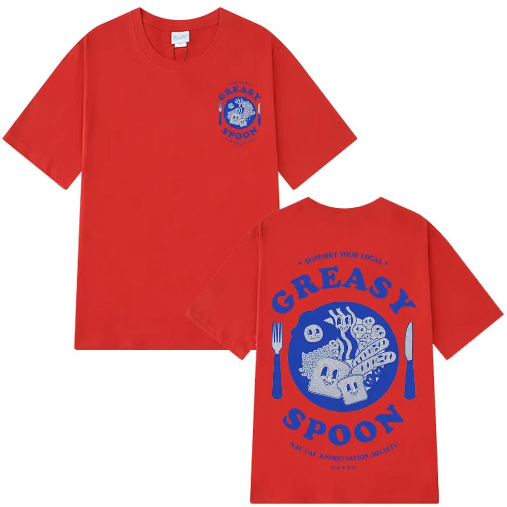 

Смешной графический дизайн завтрака в дешевой закусочной, модные футболки горячей распродажи для мужчин и женщин, хип-хоп, оверсайз футболки, летняя хлопковая футболка 4XL