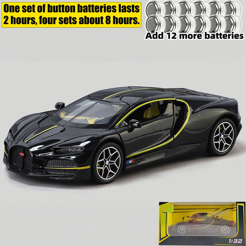 1:32 Tourbillon V16 Supercar Alliage Moulé Sous Pression Modèle De Voiture Son Et Lumière Miniature Collection Cadeau D'Anniversaire Avec Amis Enfants Hobbies