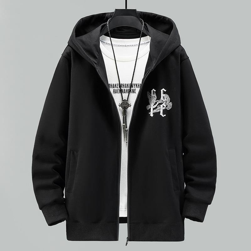 Potištěná Fat Plus Size Pánská Fat Plus Velikost Běžné a pohodlné Sport Podzimní a Zimní kabát Mikina s kapucí 4XL-10XL Asie Velikost