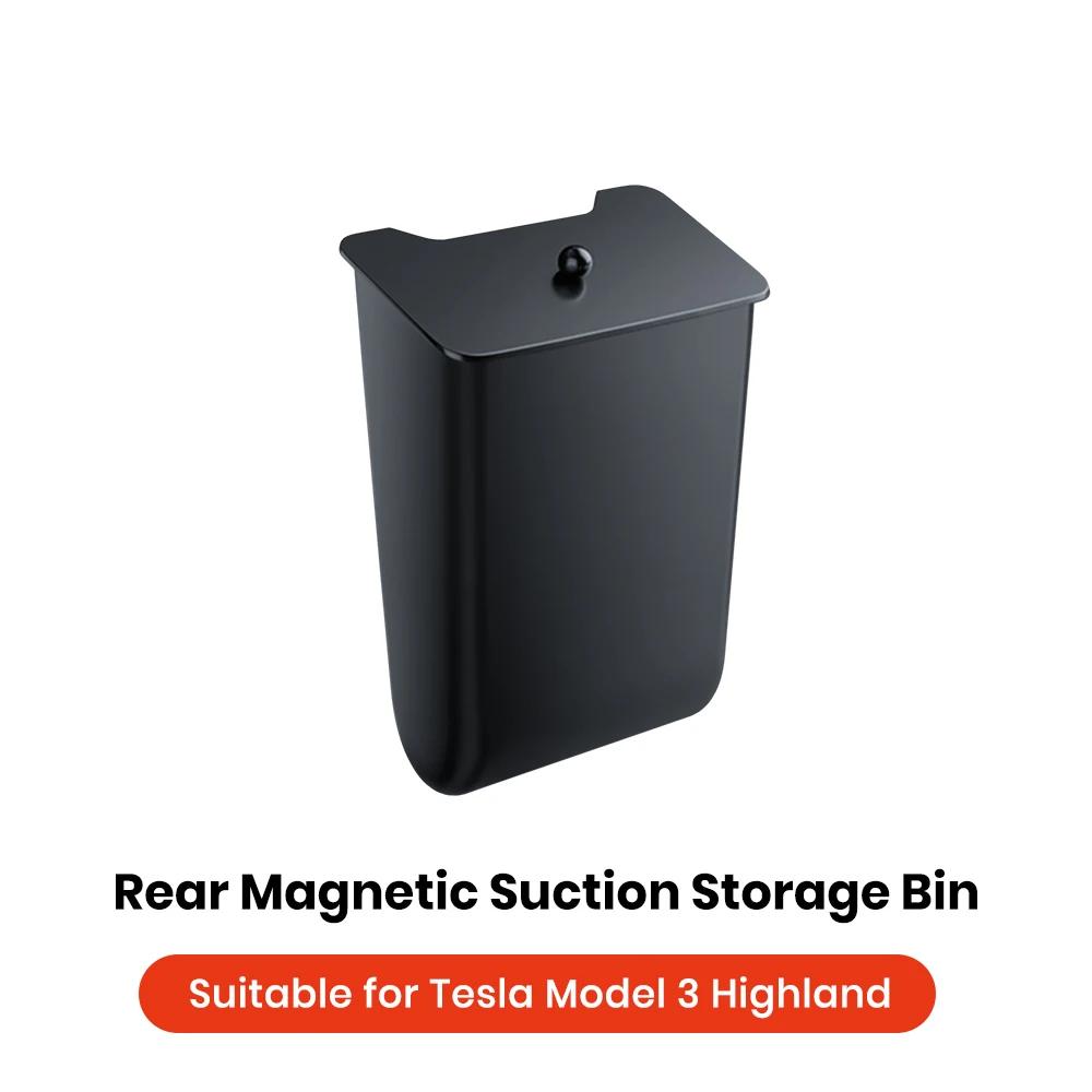 

For Tesla Rear Seat Trash Can for Tesla 2025 Highland Model 3 Rear Interior Storage Box Magnetic Garbage Bin Car Accessories