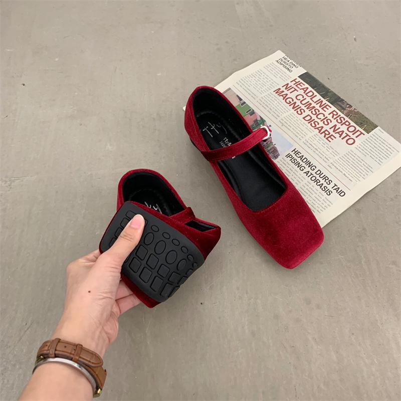 Fashion Bailamos 2025 Women Velvet Flats Round Toe Shallow Soft Ballerina Shoes Ladies Casual Dress Shoes Ballet Loafers Classics Mujer 39 4870₽