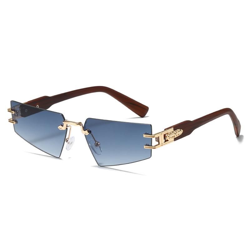 Frameless sunglasses personalized triangle cut edge ladies sunglasses