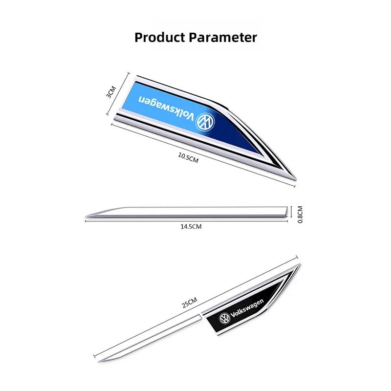 lmn1 ·2Pcs Volkswagen Exclusive Car Fender Metal Emblem Stickers For VW GTI Polo Golf Passat Tiguan Arteon Touareg Taigo Caddy Jetta