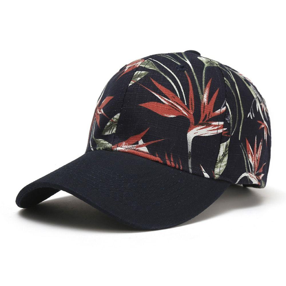 New Flower Print Sunscreen Hat Adjustable Spring Summer Casual Cap Outdoor Female Sun Visors