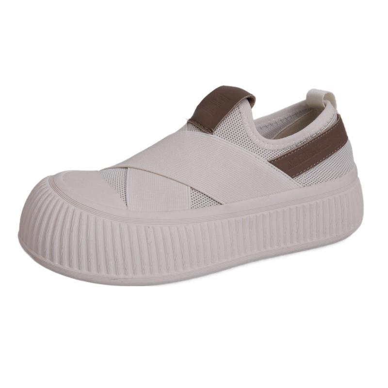 Flygende vevde pustende dukkesko dame nye muffinsbunn mesh pustende fritidssko brødsko