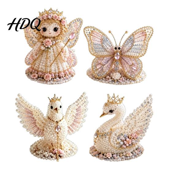 3D Beaded Animal Kit 1 Set DIY Kit Beading Art Crafts with Craft Instructions Handmade Insect Bird Fairy for Kids Adults Beginners C