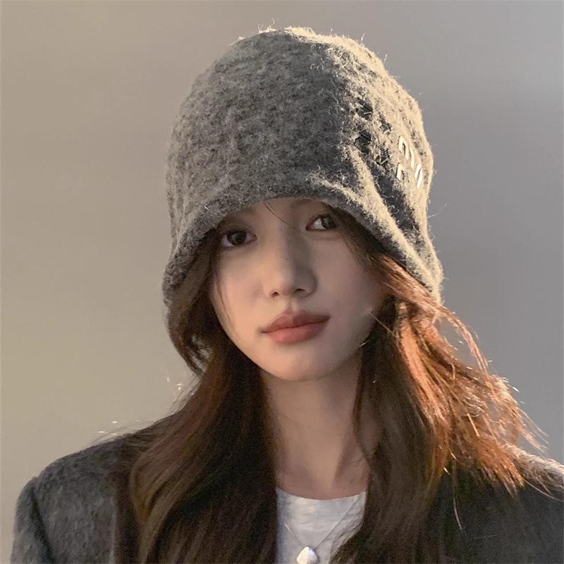 Slouchy Cozy Chic Retro Stacking Hat Women's Autumn Winter Hoodie Warm Soft Hat Fashion Ear Protection Cold Windproof Hat Female