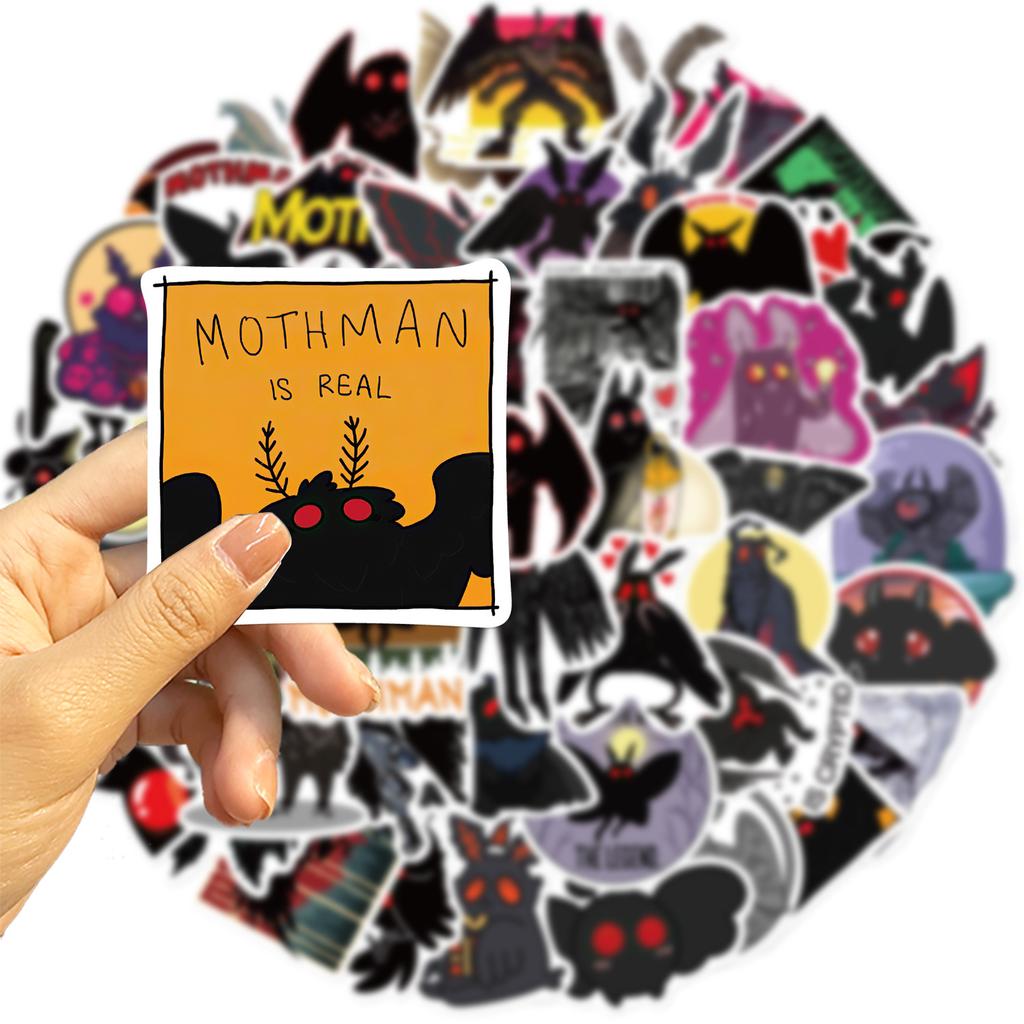 50 Cartoon Moth Man Doodle Stickers Guitar Notebook Suitcase DIY Waterproof Stickers