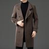 New middle-aged men's autumn double-sided woolen coat dad's autumn and winter woolen coat mid-length casual