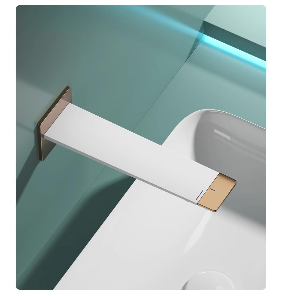 

Новый смеситель для раковины из белого золота, скрытый смеситель для раковины в ванной, встраиваемый смеситель для раковины, набор смесителей, комбинированный кран Blanoir из цельной латуни белого золота