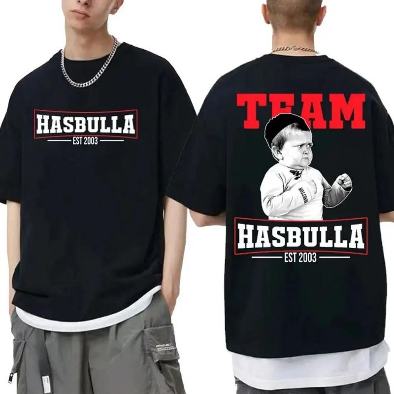 Hasbulla Magomedov Fun Printed Women Cotton T-shirt Summer New Cartoon Graphic T-shirt Loose Y2K Top Couple Personalized T-shirt