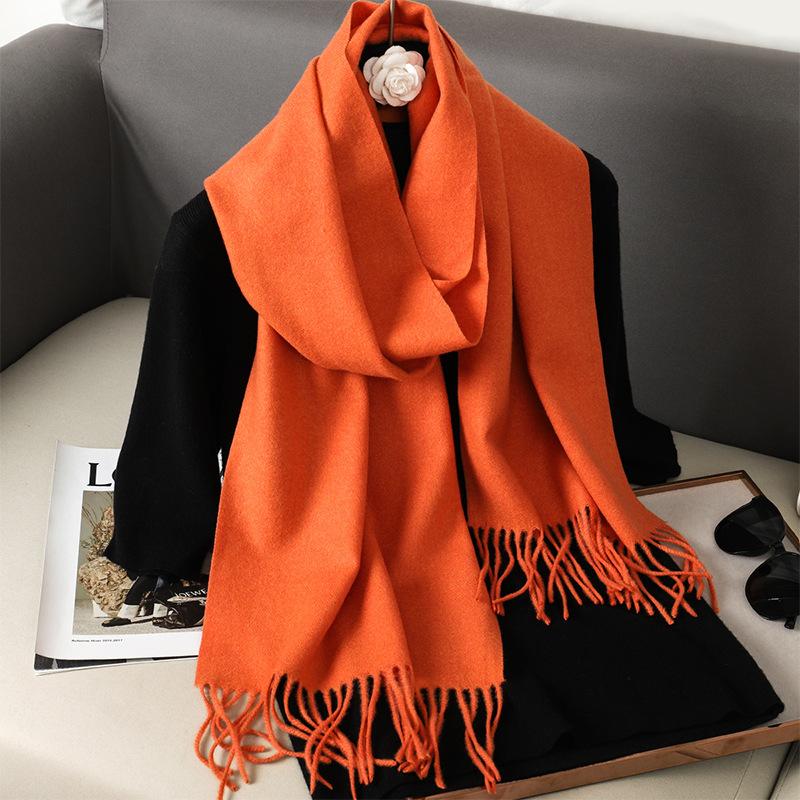 62Color Solid Women Winter Scarf Warm Thicken Cashmere Shawl Outdoor Fashion Luxury Tassels Pashmina Lady Wrap Windproof Scarves