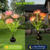 Solar Garden Lights Outdoor 3-Heads Realistic Flower Solar Stake Lights Auto On/Off Decorative Lamp for Yard Patio Lawn Pathway