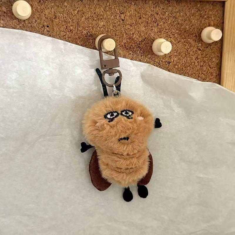 Cute Cartoon Cockroach Plush Keychain - Fun Animal Pendant for Schoolbags & Gifts