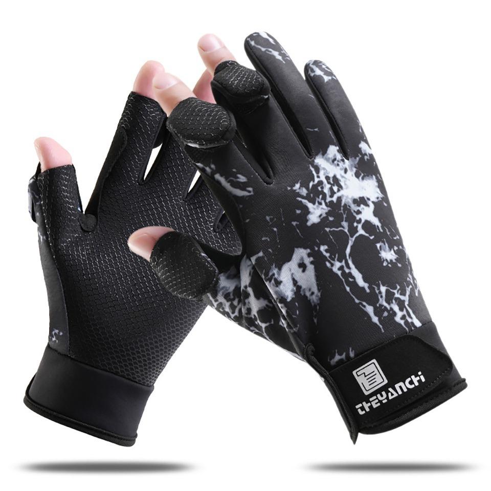 Gobygo Fishing Gloves Flip Finger Touch Screen Waterproof Wear-Resistant Outdoor Riding Thickened Silicone Anti-Slip Men Women
