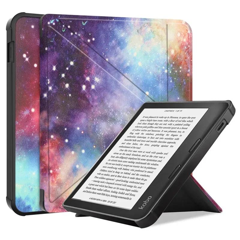 Voor Funda Kobo Libra Colour () Slimme Case Y-Vouw PU Leer Cover Voor Coque Kobo Libra Color Libra2 7  TPU Achterkant Coque Libra Colour 2024