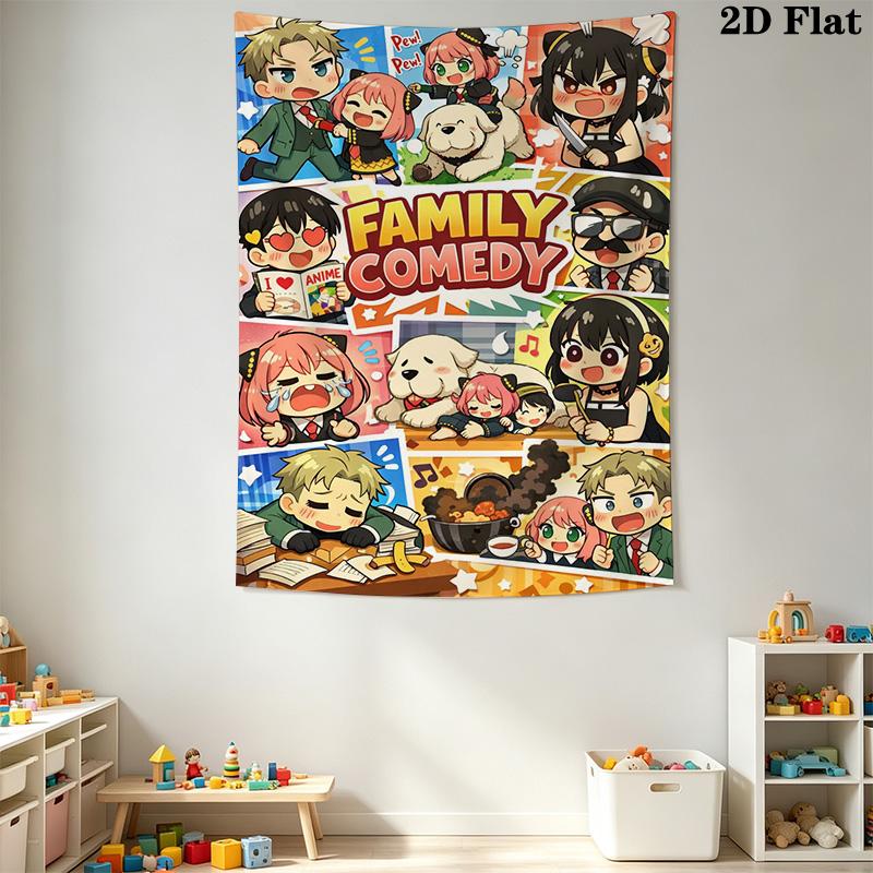 Family Comedy Wall Tapestry Tapestry Background Cloth Fashion Print Wall Decoration Background Cloth Christmas Gift