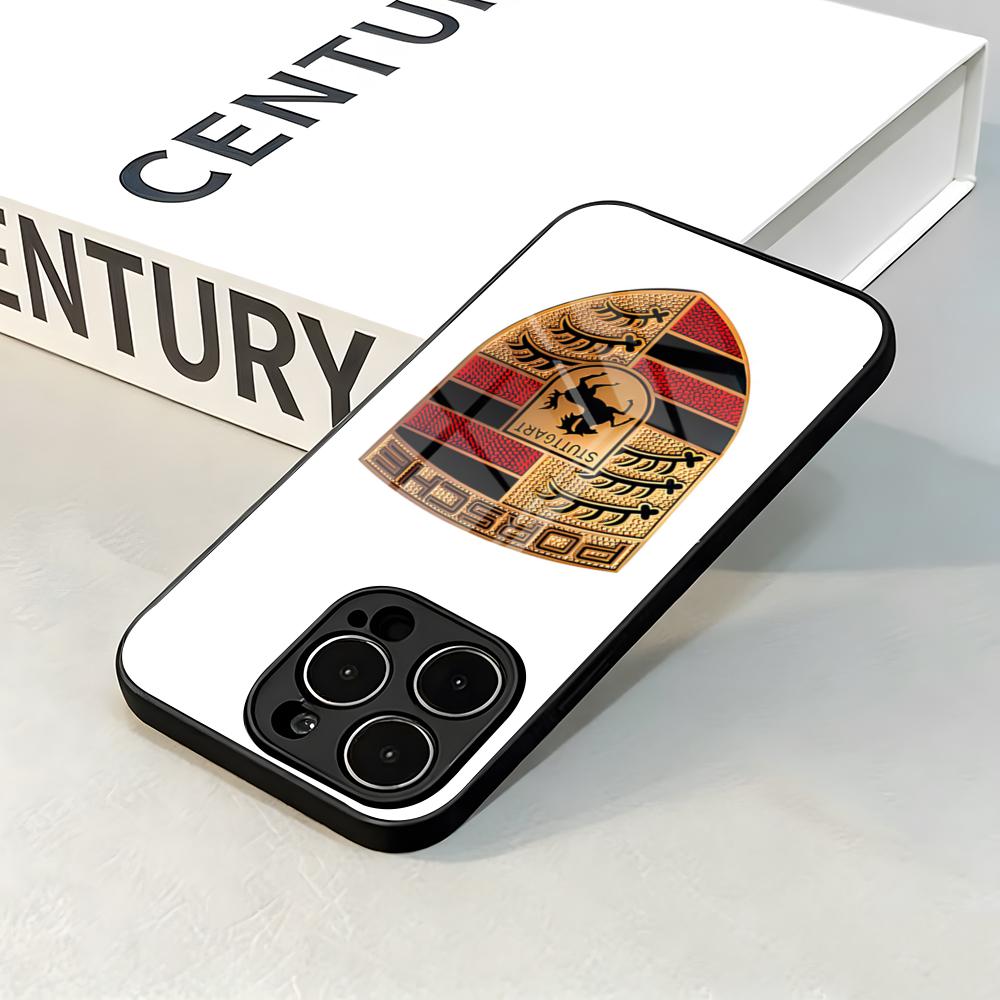F-Ferrari S Auto Logo Handyhülle Für IPhone 17 Pro Max 16 15 14 Pro Max 13 11 X Xs Xr 8 7Plus Glasabdeckung
