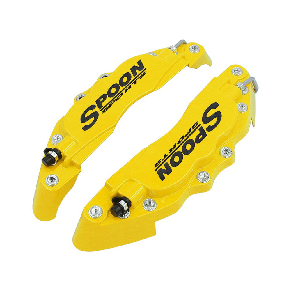 

New 2Pcs JDM Universal Fixing By Screws Plastic Brake Caliper Cover Spoon Wheel Modification Decoration For All Car Car Styling S жовтий