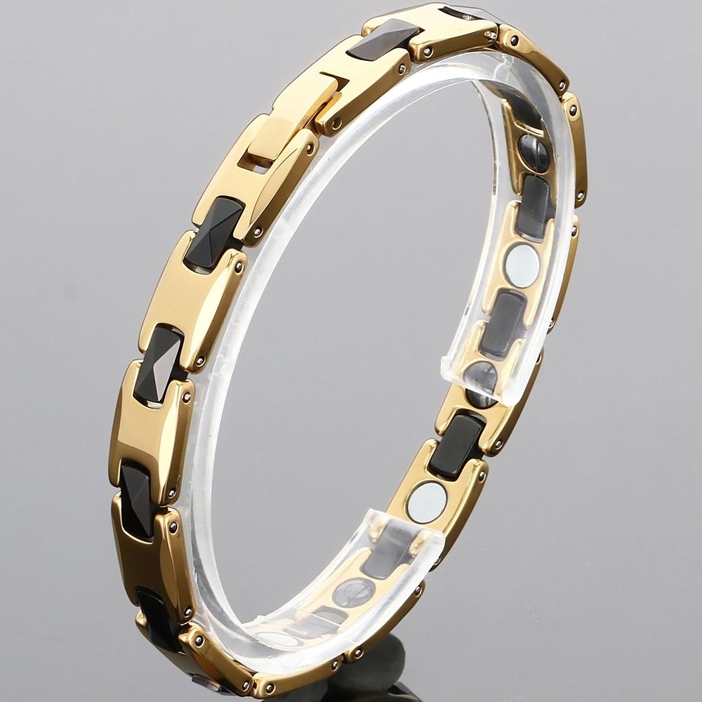 Herren Magnettherapie Germanium Armbänder für Herren Vakuumbeschichteter Wolframstahl Hypoallergener Gesundheitsschmuck Mode Geschenke für Ihn