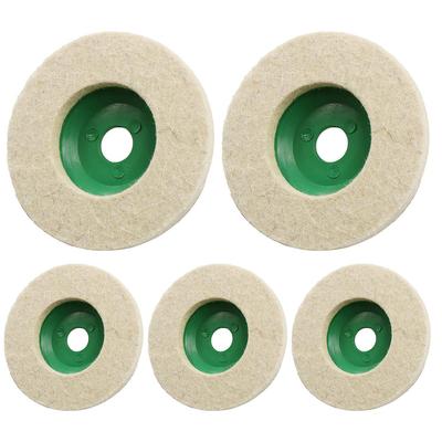 5 Pcs Wool Felt Polishing Pad Disc Wear-Resistant 4 Inch Polishing Wheel Disc for Angle Grinder 100mm for Metal Glass Car