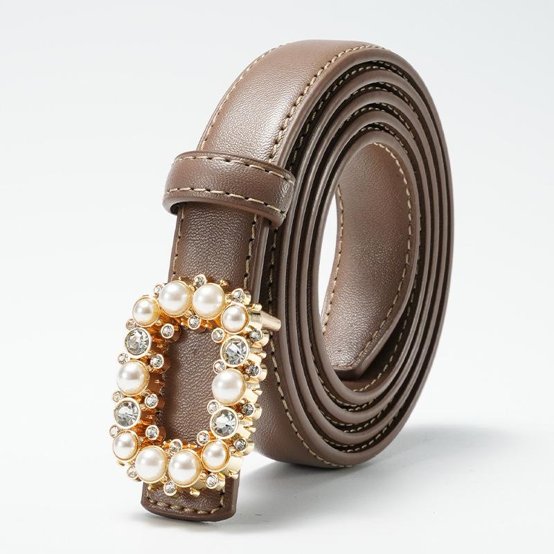 

Women S Belt Smooth Buckle New Pants Dress Women S Decorative Skirt Women S Versatile Thin Belt Women 105cm