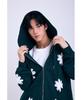 Mister Child Spray Flower Zip-Up Hoodie Green