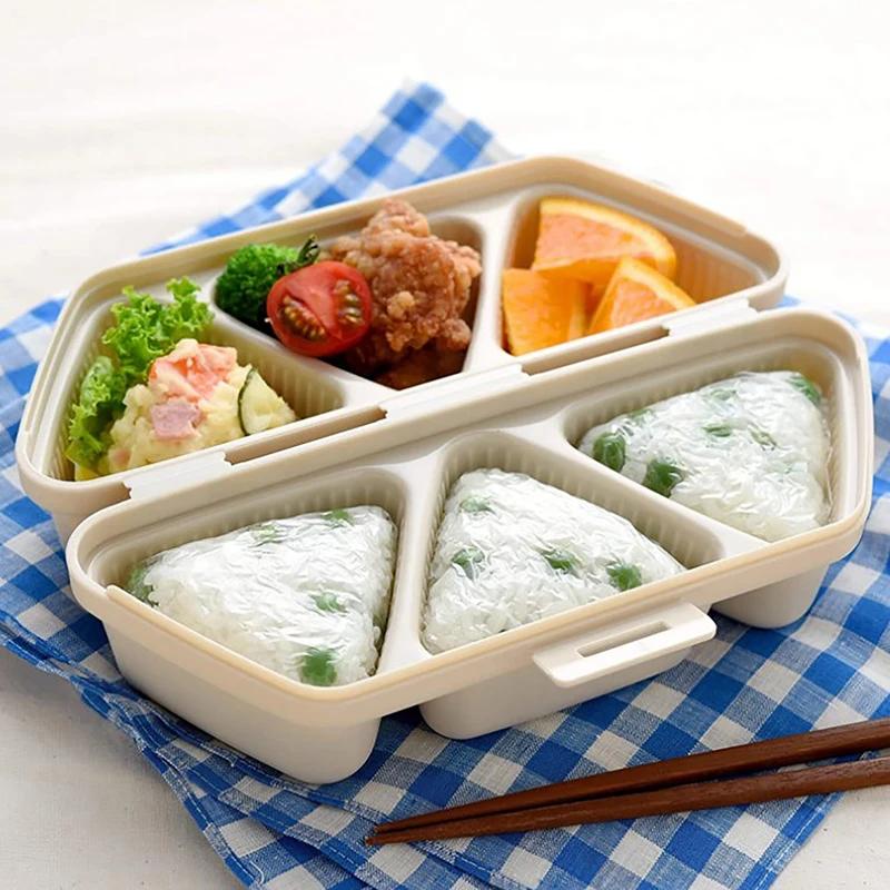 

6 Grid Triangle Rice and Vegetable Roll Mold Picnic Convenient Portable Bento Sushi Storage Box Kitchen Tools & Gadgets