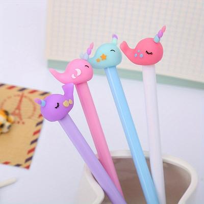 School Season 10pcs 0.5mm Cartoon Learning Stationery Whale Gel Pen Creative Writing Practice Water-based Pen Cute Office Signature Pen