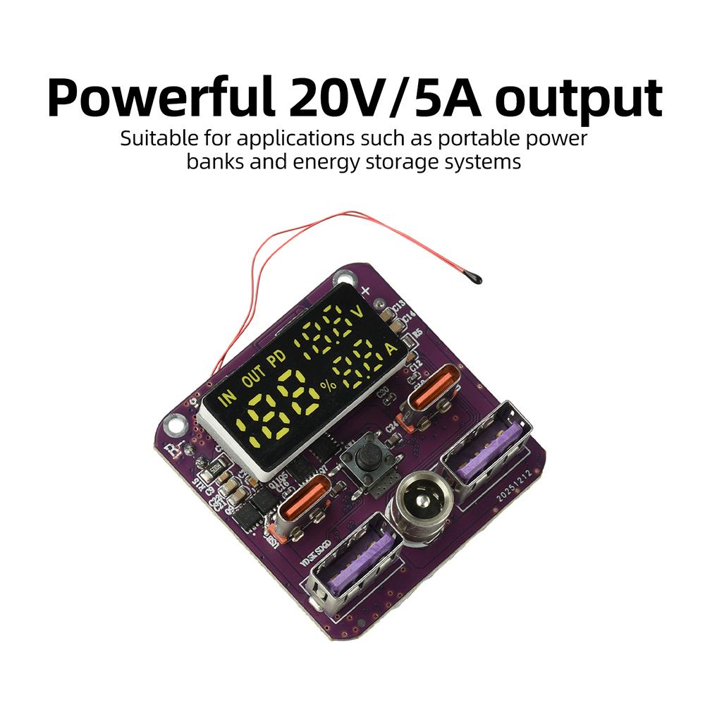 4S PD 100W Bidirectional Fast Charging Module Integrated Charge Discharging 20V 5A High-power Output Power Supply DC Interface