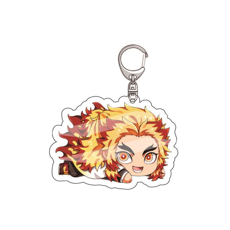 Anime Acrylic Keychain Pendant Demon Slayer Kimetsu No Yaiba Accessories Creative Ornament Hanging Charm Gift For Fans Cosplay Carry Mini Lightweight
