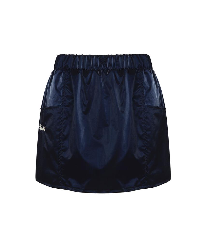 Candini Navy Glossy Mini Skirt