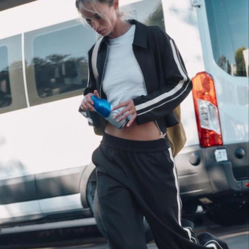 Spring New Women's Clothing Stripes Lapel Long Sleeves Outwear 1165332 High Waist Loose Casual Pants 1165232