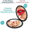 Double Sided Folding Magnifying Makeup Mirror Compact Pocket Mirror  for Precise Makeup Application