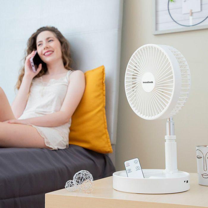 Fan - InnovaGoods - Fandle - Rechargeable - Foldable - 4 Speeds