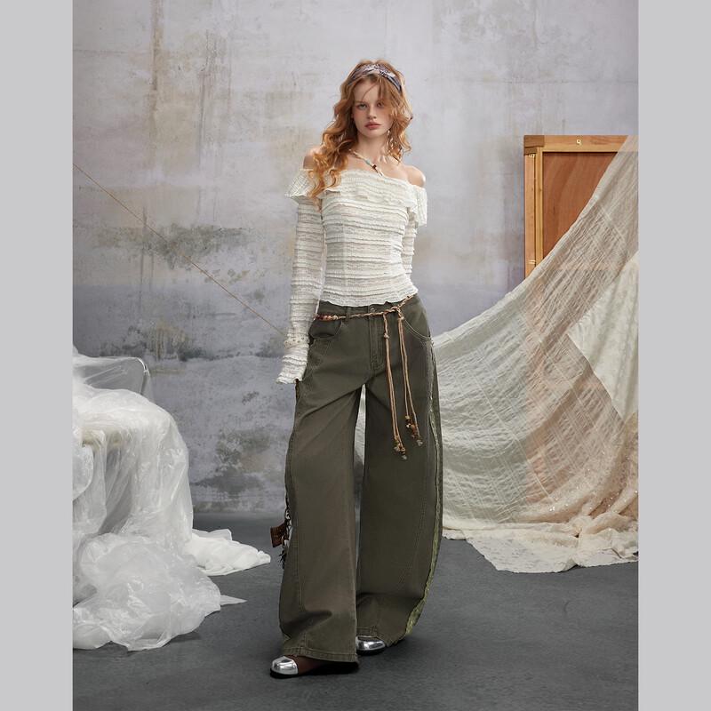 unifree Bohemian Off-Shoulder Slim-Fit T-Shirt