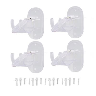 4PCS Curtain Rod Clip Brackets Self Adhesive No Drilling Curtain Rod Holder for Rod Diameter Less