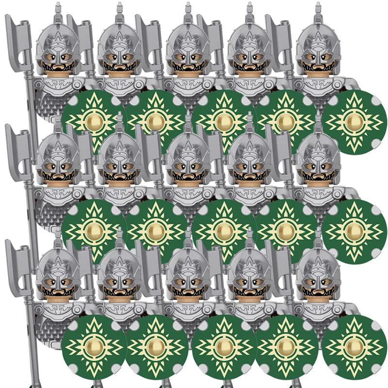 Średniowiecze Seria Władca Pierścieni Królewska Gwardia Rycerzy Lohan Starożytni Łucznicy Figurki Żołnierzy Klocki Zabawki dla Dzieci