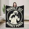 Soft Cozy Monkey Plush Blanket for Baby Travel Car Sofa Bed  Cute Cuddly Stuffed Animal Throw for Chair Meme Inspired Bedspread