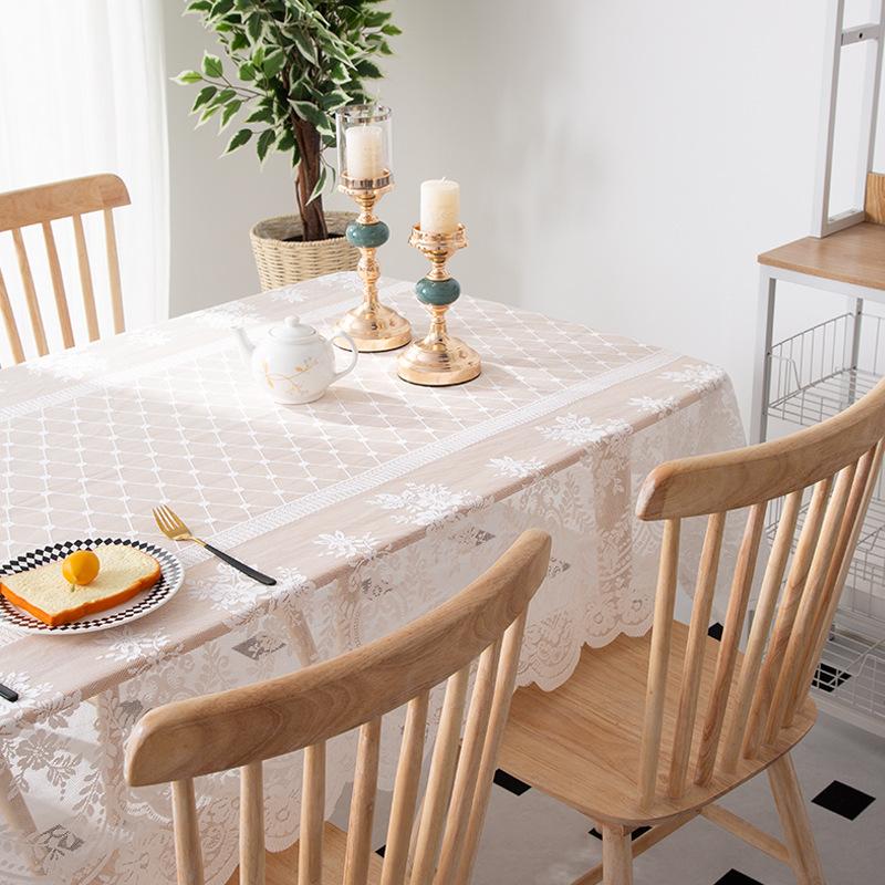 Lace Dining Table Coffee Table Tablecloth Modern Simple Cloth Rectangular European Round Household Small Fresh Tablecloth