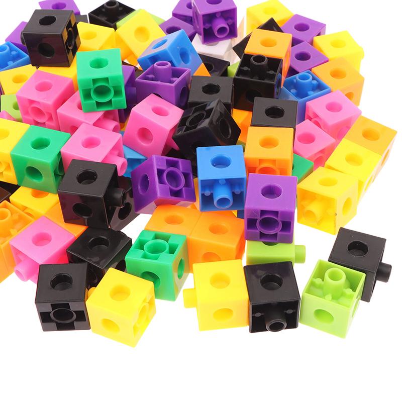 50/100Pcs Home School Preschool Connected Cube Toys For Mathematical Counting Plastic Counting