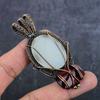 Natural Moonstone, Garnet Gemstone Copper Wire Wrap Jewelry Pendant 3.15" Q5A76