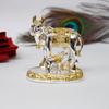 Kamdhenu Cow with Calf Idol Gold Silver Plated (Two-Tone)| Home Decor Gaay Bachda Cow |Calf for Vastu | Positive Energy