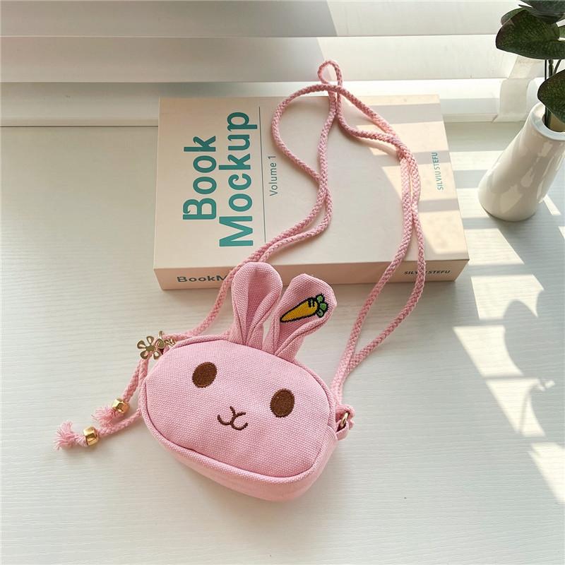 Adorable Mini Canvas Bunny Shoulder Bag For Kids Cute Cartoon Animal Crossbody