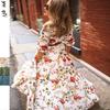 2025 Chiffon Digital Print Rainbow Gradient Maxi Swing Dress