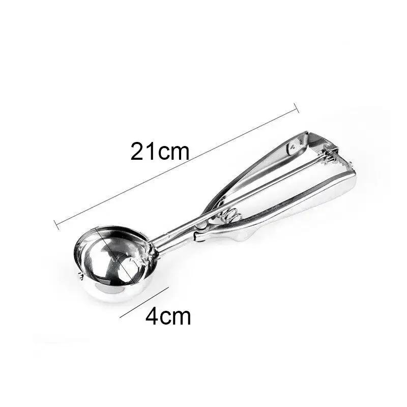 New Kitchen Ice Cream Mash Potato Scoop Stainless Steel Spoon Spring Handle Kitchen Accessories Wholesale 3 Size for Choose