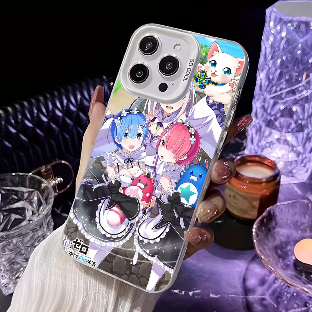 

ReZero Rem Ram White Translucent Mobile Phone Case for iPhone 17 16 15 14 13 12 11 X XR XS Air Pro Max Plus Colorful Cover iPhone 13 Pro Max