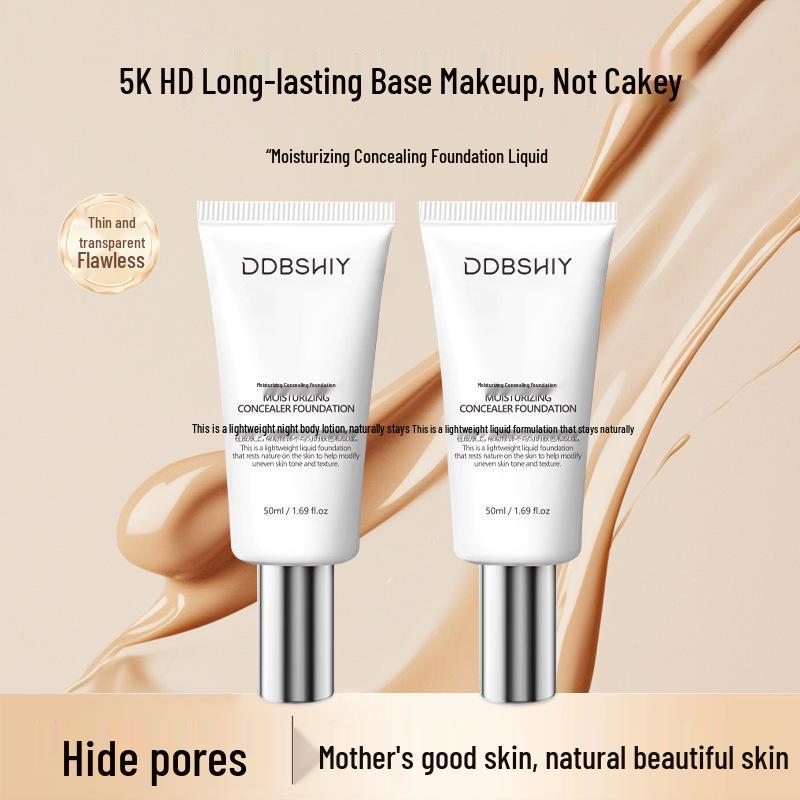 Moisturizing Concealing Foundation - Full Size, Clear Natural Look, Long-Lasting, Hydrating, Non-Clogging, Non-Transferring.